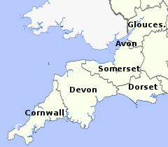 Map Of Dorset Devon And Cornwall Devon And Cornwall- Heritage And Tourism